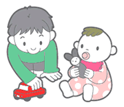 男の子と赤ちゃん