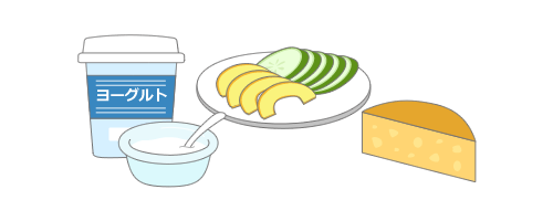 ヨーグルト、チーズ、漬物など発酵食品のイラスト